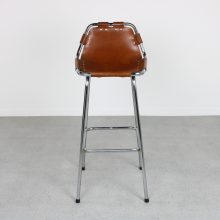 Charlotte Perriand - Les Arcs ski resort leather bar stools - Mid century French design - Vintage design lederen barkrukken 2