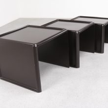 Brown Peter Ghyczy nesting tables - Horn collection 2