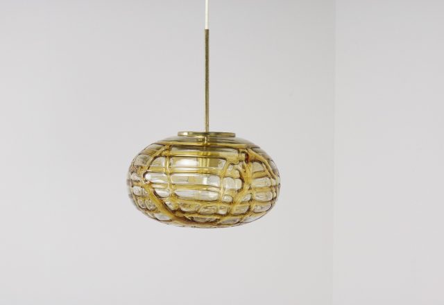 Doria - Amber glass hanging lamp 1