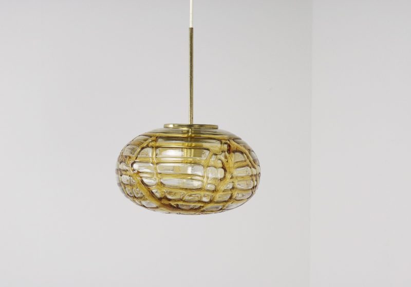 Doria - Amber glass hanging lamp 1