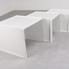 White Peter Ghyczy nesting tables - Horn collection 2