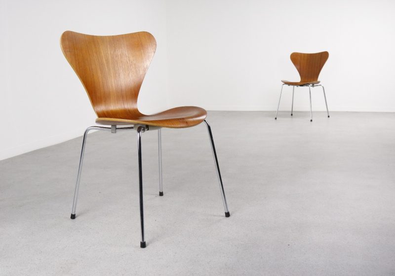 Arne Jacobsen - Fritz Hansen 3107 Series 7 teak dining chairs - vintage eetkamerstoelen 1