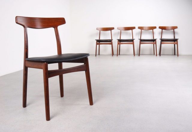 Henning Kjaernulf - Model 60 - Bruno Hansen and Christensen & Larsen danish rosewood mid century dining chair - vintage design palissander eetkamerstoelen 3