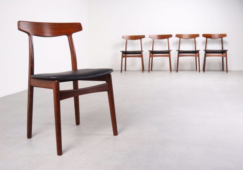 Henning Kjaernulf - Model 60 - Bruno Hansen and Christensen & Larsen danish rosewood mid century dining chair - vintage design palissander eetkamerstoelen 3