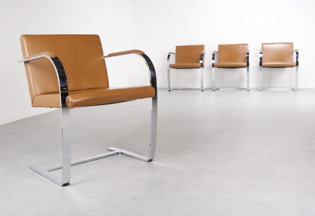 Ludwig Mies van der Rohe - Knoll international - BRNO mid century dinner chairs - vintage design eetkamerstoelen 1