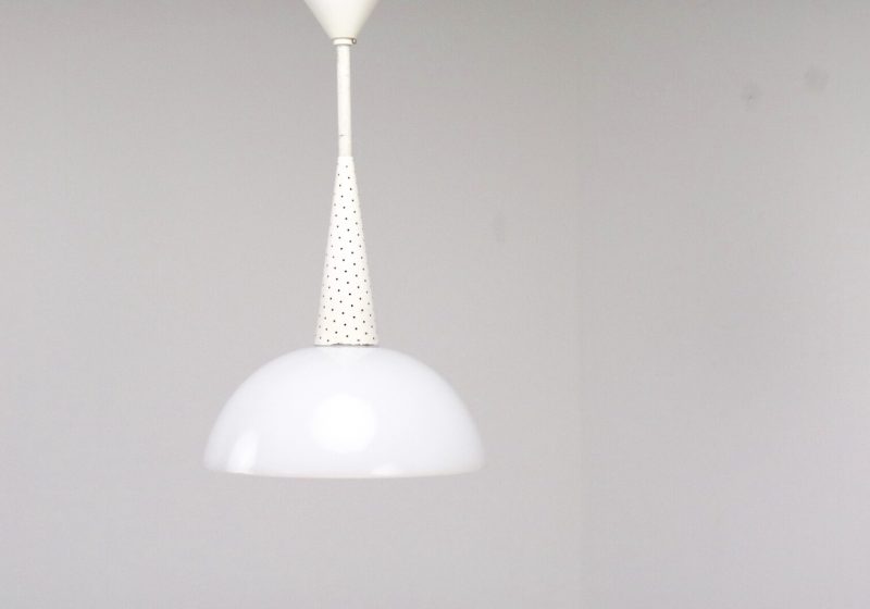 Mathieu Mategot - Holophane mid century french design hanging lamp - vintage hanglamp 7