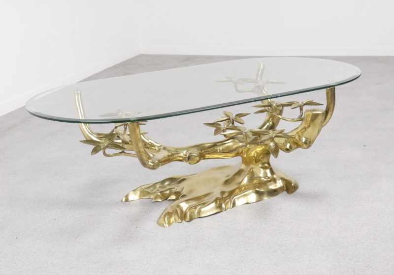 Willy Daro - Bonzai mid century brass gold plated coffee table - vintage salontafel 1