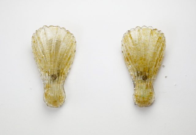 Barovier & Toso mid century Murano shell wall lamps - vintage design italiaanse wandlampen 1