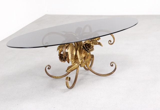 Hans Kögl - mid century gilded metal coffee table - vintage design hollywood regency hans kogl salontafel 7