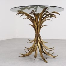 Hans Kögl - mid century gilded metal wheat side table - vintage design hollywood regency hans kogl bijzettafel 3