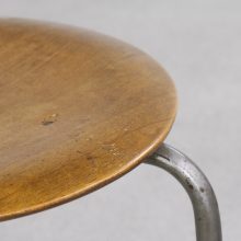 Mid century Danish three legged stool - Arne Jacobsen Fritz Hansen style - vintage design Deense kruk 6