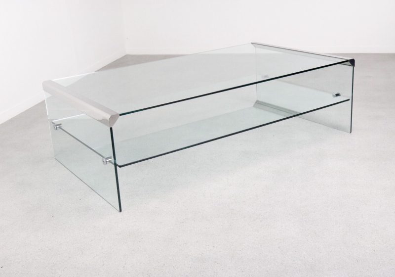 Pierangelo Gallotti & Radice - mid century glass Italian coffee table - vintage glazen salontafel 1