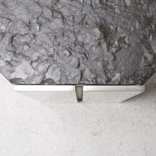 Brutalist fossil slate coffee table - Mid century - Vintage design salontafel 5