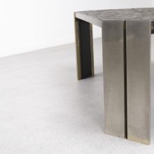 Brutalist fossil slate coffee table - Mid century - Vintage design salontafel 6