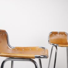 Charlotte Perriand - Les Arcs mid century leather bar stools French - vintage design barkruk 5