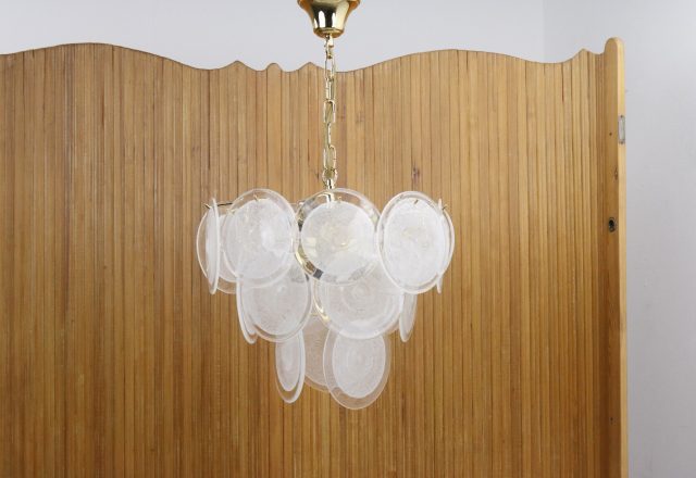 Gino Vistosi - Murano glass & brass chandelier - Mid century Italian - Vintage design messing kroonluchter 6