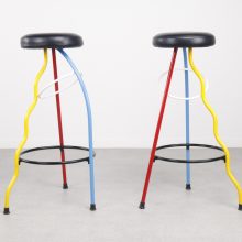 Javier Mariscal - Duplex postmodern bar stool Memphis - vintage post modern barkruk 2