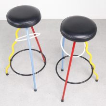 Javier Mariscal - Duplex postmodern bar stool Memphis - vintage post modern barkruk 7