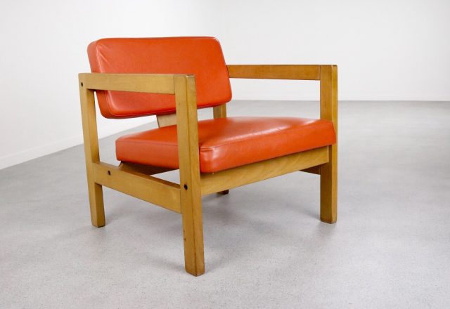 Mid century plywood back lounge chair - Vintage Dutch design fauteuil 0