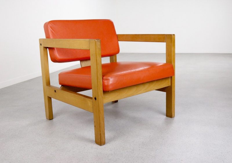 Mid century plywood back lounge chair - Vintage Dutch design fauteuil 0