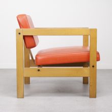 Mid century plywood back lounge chair - Vintage Dutch design fauteuil 4