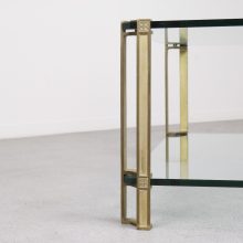 Peter Ghyczy - Double mid century coffee table - brass glass - vintage design glazen messing salontafel 3