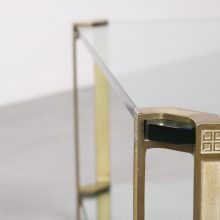 Peter Ghyczy - Double mid century coffee table - brass glass - vintage design glazen messing salontafel 5