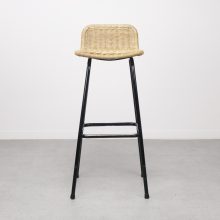 Rohe Noordwolde - Dirk van Sliedregt mid century wicker bar stools - Vintage design barkrukken 2