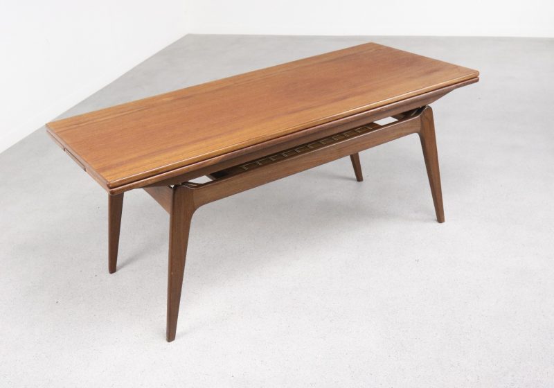 Trioh B C Mobler - Elevator metamorphic mid century Danish teak coffee table : dining table - Vintage design deense salontafel eetkamertafel 1