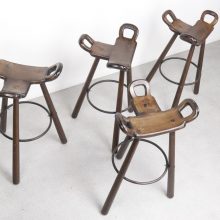 First early edition mid century spanish Marbella brutalist bar stools - Vintage design Marbella spaanse barkrukken krukken 6