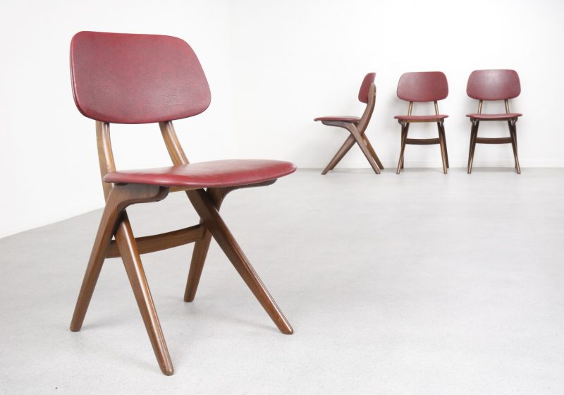 Louis van Teeffelen Webe - mid century dutch design dining chairs - vintage jaren 50 60 eetkamerstoelen 1