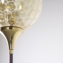 MId century italian amber collored glass brass floor lamp - vintage italiaanse messing vloerlamp 1960 3