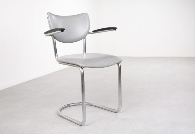 Martin de Wit - Gebroeders de Wit - Model 2011 - 1950s - mind century tubular cantilever Dutch design dining chair - vintage eetkamerstoel 1