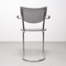 Martin de Wit - Gebroeders de Wit - Model 2011 - 1950s - mind century tubular cantilever Dutch design dining chair - vintage eetkamerstoel 4