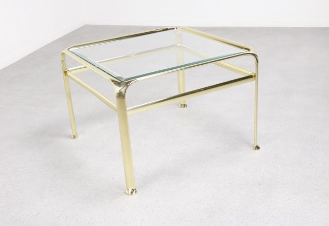 Mauro Lipparini - Mid century Italian design solid brass coffee table Hollywood Regency- vintage design italiaanse massief messing salontafel 1