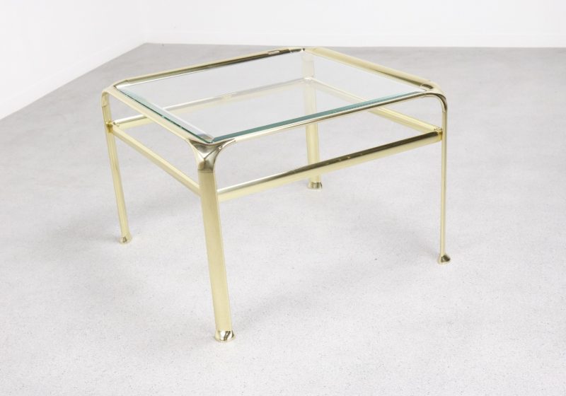 Mauro Lipparini - Mid century Italian design solid brass coffee table Hollywood Regency- vintage design italiaanse massief messing salontafel 1