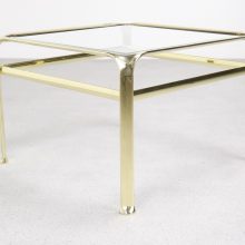 Mauro Lipparini - Mid century Italian design solid brass coffee table Hollywood Regency- vintage design italiaanse massief messing salontafel 2