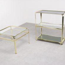 Mauro Lipparini - Mid century Italian design solid brass coffee table console side table Hollywood Regency - vintage design italiaanse massief messing salontafel console tafel 6