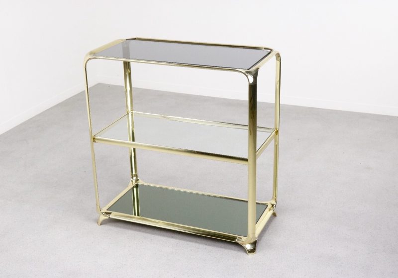 Mauro Lipparini - Mid century Italian design solid brass console side table - vintage design italiaanse massief messing console tafel 1