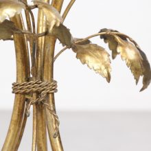 Pair of Hans Kögl - mid century gilded metal flowers side table - vintage design hollywood regency hans kogl bijzettafel 3