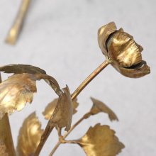 Pair of Hans Kögl - mid century gilded metal flowers side table - vintage design hollywood regency hans kogl bijzettafel 6