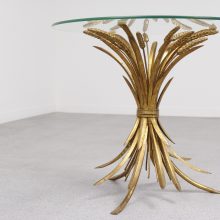 Pair of Hans Kögl - mid century gilded metal wheat side table - vintage design hollywood regency hans kogl bijzettafel 5