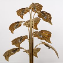 Hans Kögl - Mid century gilded metal leaves german design floor lamp - Hollywood regency Tomasso Barbi style - Vintage design 1960s 1970s vloerlamp 3