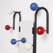 Mid century French modernist tubular coat rack : mirror Roger Feraud style - Vintage design kapstok : spiegel 2