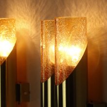 Neuhaus Leuchten - Mid century tubular brass amber glass wall lamps scones - Vintage design messing wandlampen 1960s 8