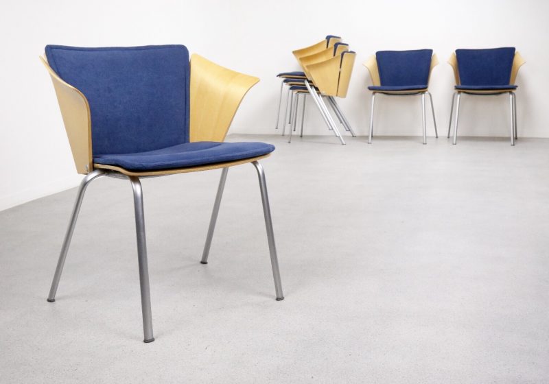 Vico Magistretti - VM3 - Fritz hansen plywood dinner office chairs 1990s - vintage design stapelstoelen 1