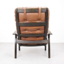 Yngve Ekström - Swedese Mid century Swedish leather lounge chair - vintage design 1960s 1970s lederen fauteuil 5