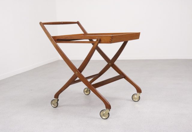 Danish folding serving trolley bar cart - Vintage Deens design opvouwbare serveerwagen 1960s 1