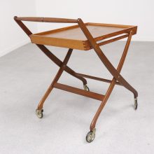 Danish folding serving trolley bar cart - Vintage Deens design opvouwbare serveerwagen 1960s 2