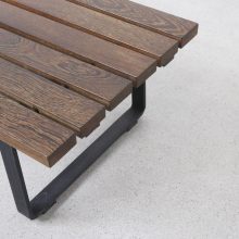 Large Martin Visser style Dutch slat bench - Wenge : iron base - Vintage design lattenbank 1960s 7